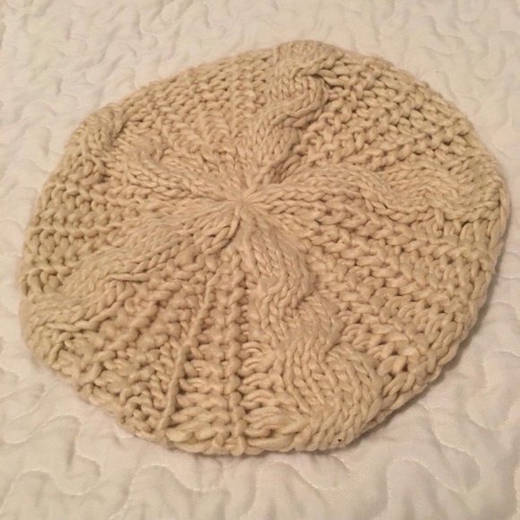 Knitted Beige Crochet Hat - Picture 1 of 4